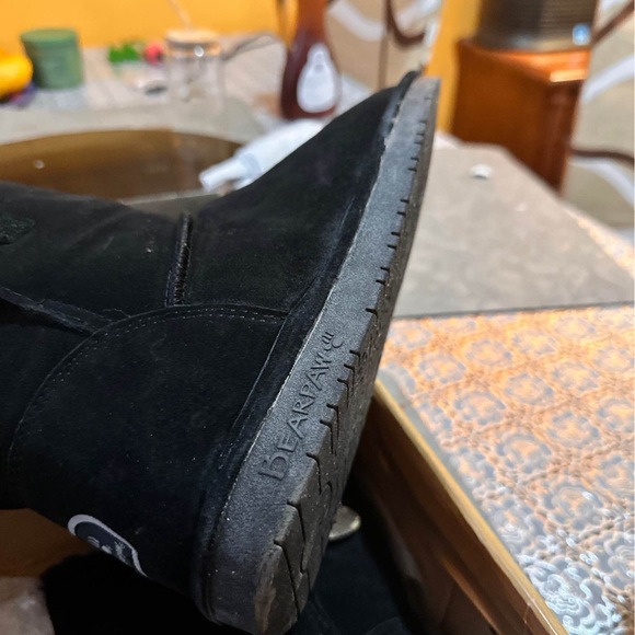 BearPaw Black Winter Boots with Fur Trim - Picture 2 of 3